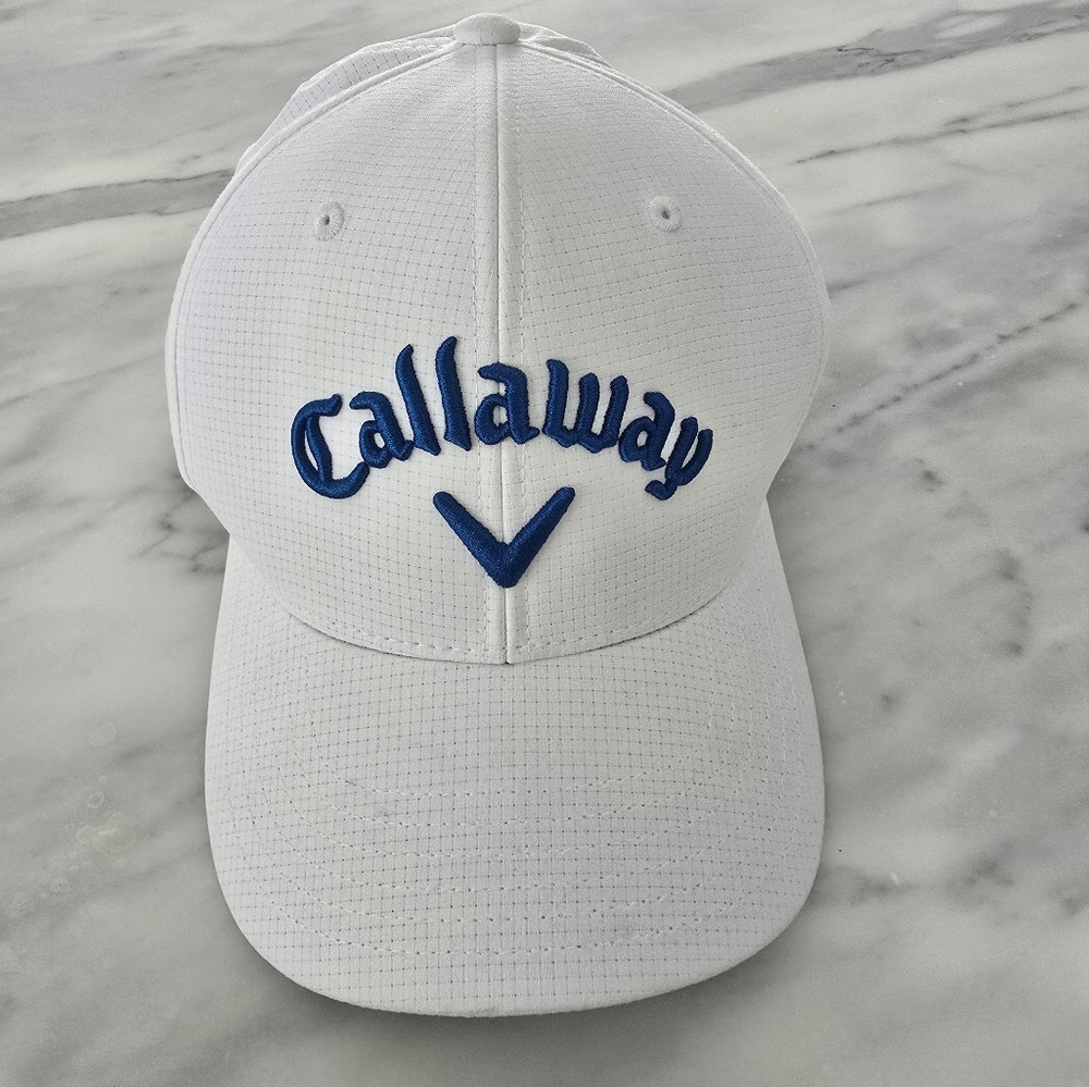 Callaway White Cap with Blue Logo